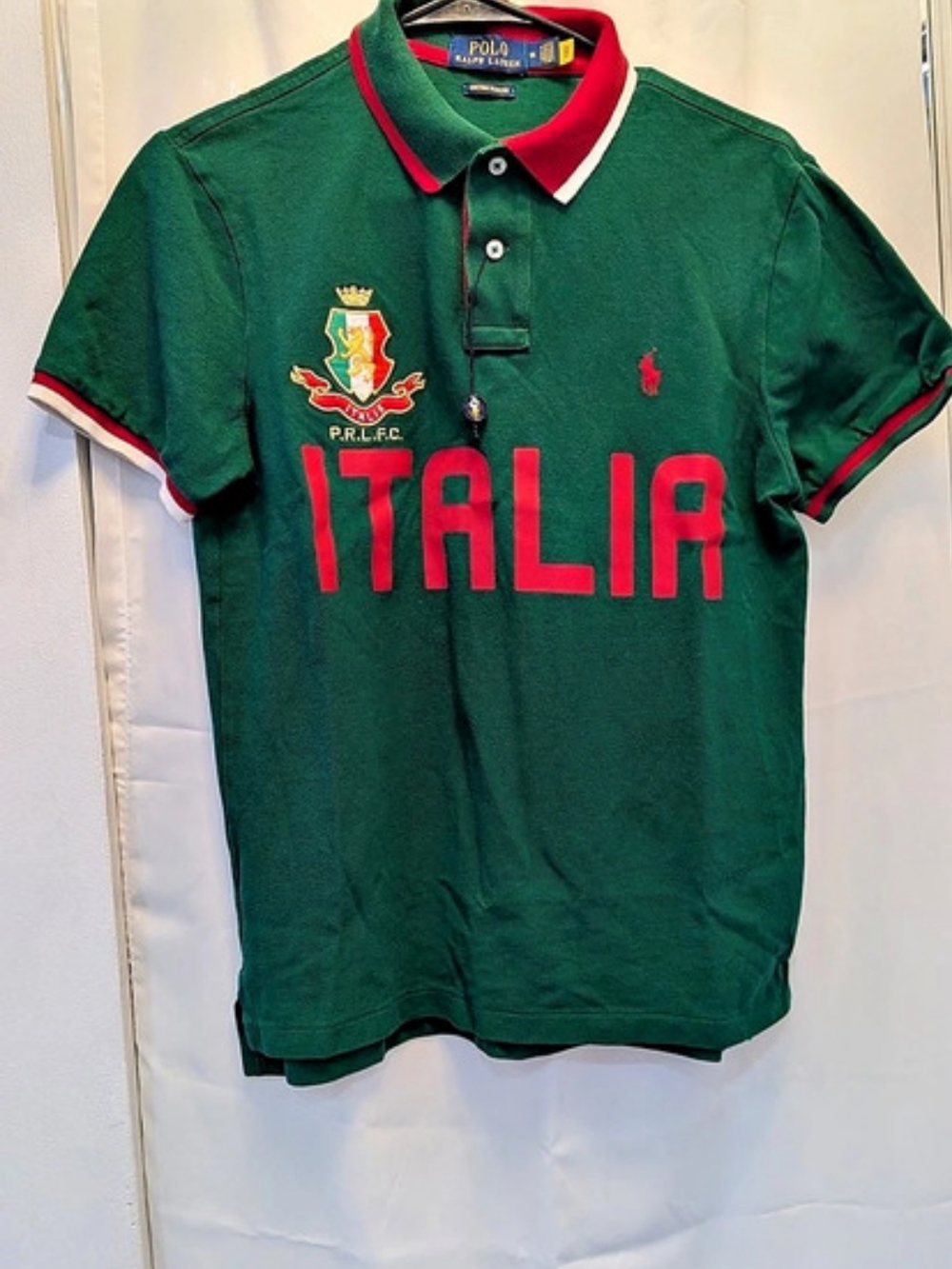 Polo Ralph Lauren Italy Rugby Polo Green & Red Size Medium